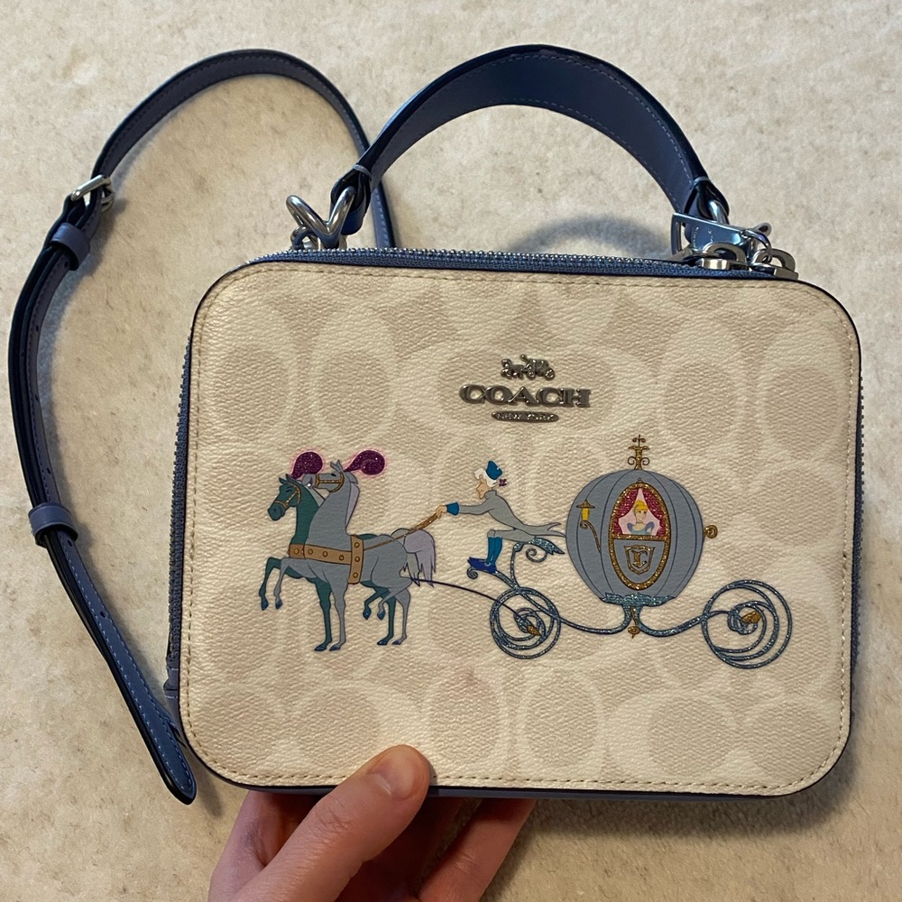 Coach Cream and Blue Cinderella Disney Crossbody Bag
